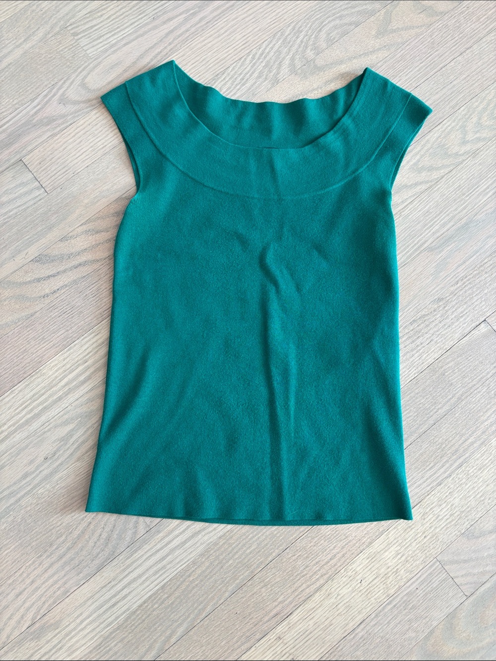 Banana Republic Teal Cap-Sleeve Boatneck Knit Tank Size S